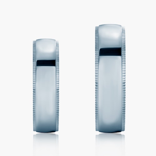 Obrączki ślubne: białe złoto, półokrągłe, 6 mm